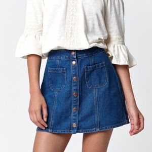 Bullhead Denim Skirt with Little Pockets